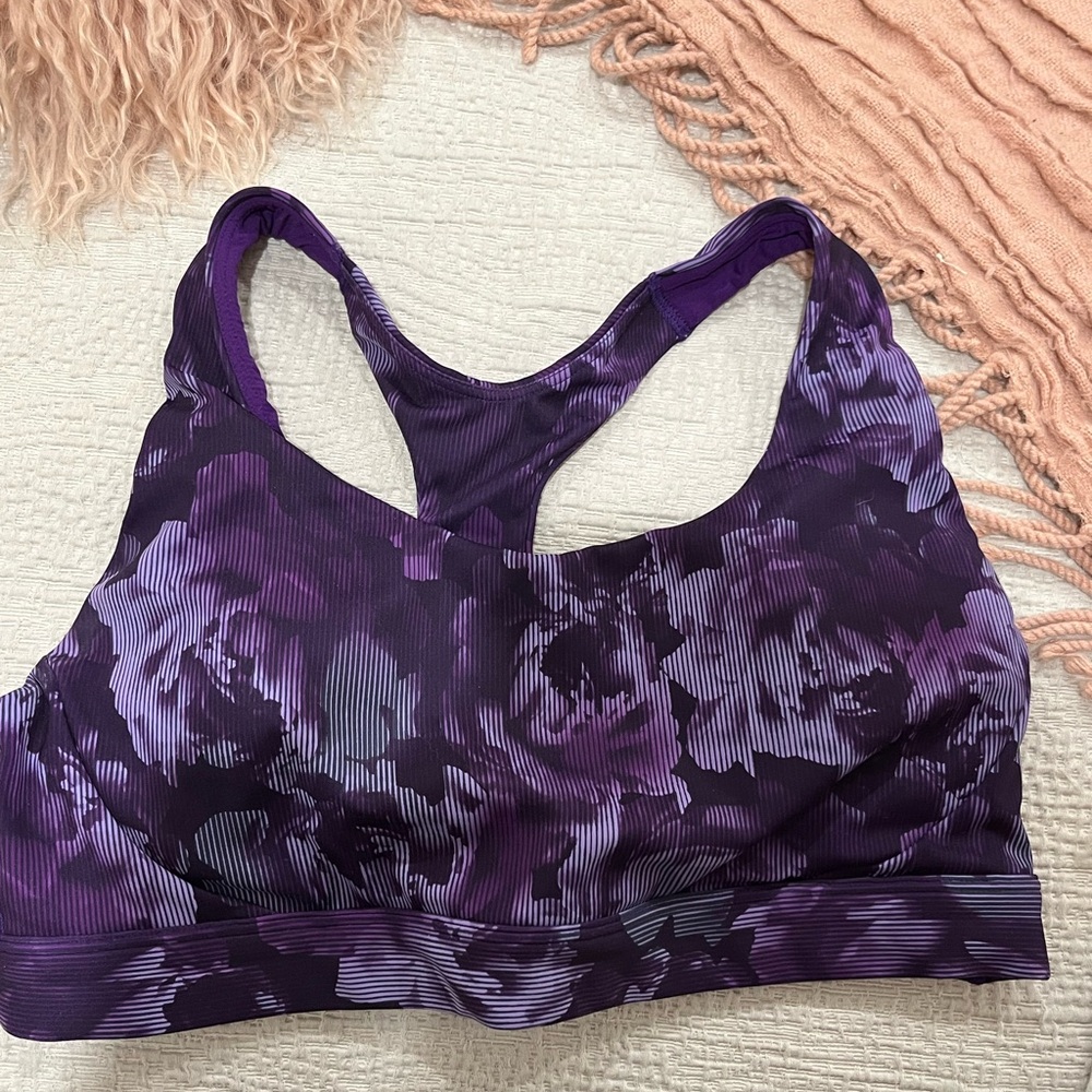 Purple Floral Sports Bra - Athleta